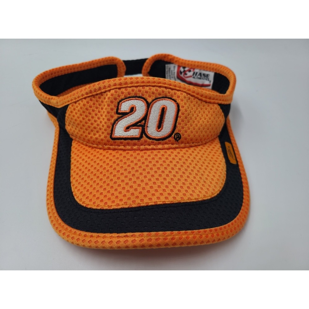 Vintage Tony Stewart #20 Chase Sun Golf Visor Adjustable Hat Cap NASCAR Orange